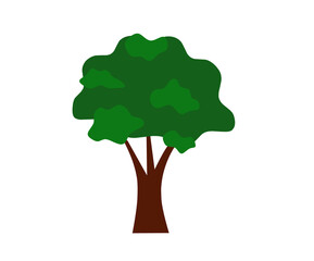 Canvas Print - new cartoon style tree icon isolated on white background can use like design element