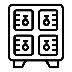 Sticker - Aquapark locker icon. Outline Aquapark locker vector icon for web design isolated on white background