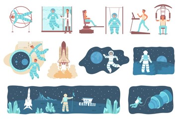 Wall Mural - Space Exploration Flat Set