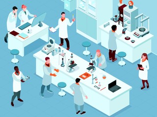 Isometric Science Laboratory Composition