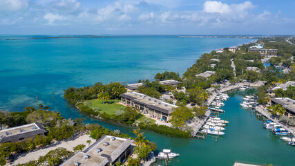 Aerial Buttonwood Bay Key Largo Florida Keys