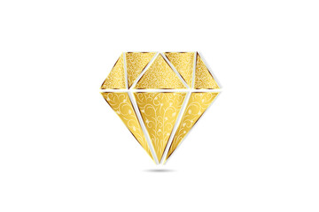 Wall Mural - Gold diamond logo swirly floral luxury symbol image vector 