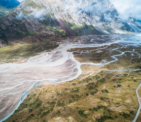 Wall Mural - Aerial photography of natural scenery of Tibetan rivers and canyons