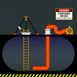© wijas - Confined space work illustration at industry or construction. Safety rules of permit entry.