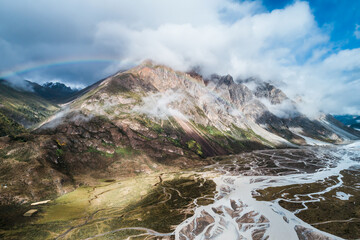 Wall Mural - Aerial photography of natural scenery of Tibetan rivers and canyons