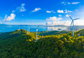 big windmill in hailing island, yangjiang city, guangdong province, china