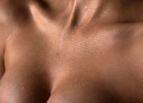 Chest cancer. Breast disease. Augmentation plastic surgery. Naked woman chest.