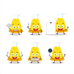 Wall Mural - Cartoon character of slice of italian cheese pizza with various chef emoticons