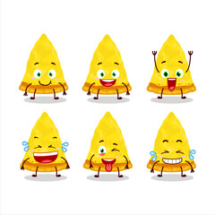 Sticker - Cartoon character of slice of italian cheese pizza with smile expression