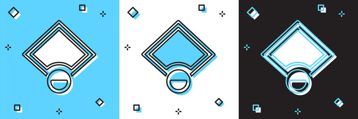Set Baseball field icon isolated on blue and white, black background. Baseball map. Vector