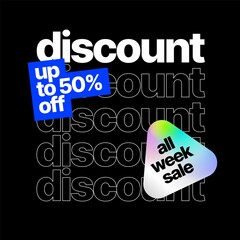 Wall Mural - Discount banner template. Vector illustration for special offer.