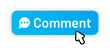 Comment button icon vector illustration. Social media concept.