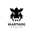warthog simple vector logo illustration design