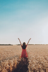 Nature Improve Mental Health During Pandemic. Nature and Treatment of Pandemic-Related Psychological Distress. Reduce Pandemic Stress. Outdoor portrait of young woman on nature background