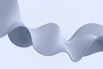 Surfaces with a stunning futuristic composition of the array with dynamic emitted particle backgrounds. Volume waves formed from many spheres. Modern technology design template in abstract style.