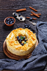 Canvas Print - Apple Blueberry Pie With Phyllo Crust, top view