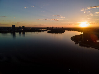 Wall Mural - Perth city skyline sunrise 