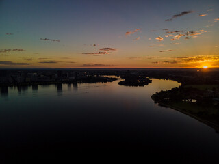 Wall Mural - Perth city skyline sunrise 