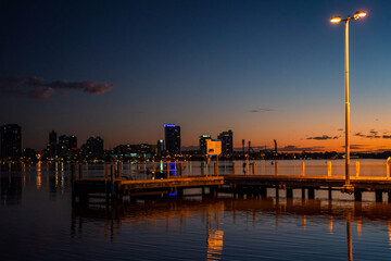 Wall Mural - Perth city skyline sunrise 