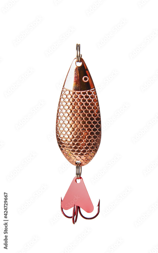 Fishing spoon on white background