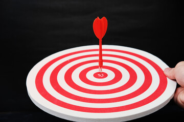 Dart board with target and business growth concept, Business plan successful