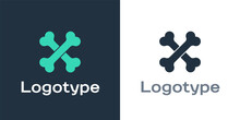 Logotype Crossed Human Bones Icon Isolated On White Background. Logo Design Template Element. Vector