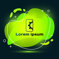 Black Software, web development, programming concept icon isolated on black background. Programming language and program code on screen mobile. Abstract banner with liquid shapes. Vector