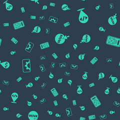 Set UI or UX design, Front end development, Web and on seamless pattern. Vector