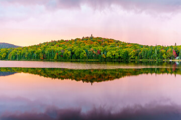 Wall Mural - Sunset in Petit Lac Monroe, in Mont Tremblant National Park