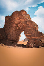Afazghar Arch Located In The Largest Natural Open Galley In The South Of Libya 