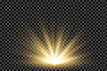 Wall Mural - Light flare special effect with rays of light and magic sparkles. Glow transparent vector light effect set, explosion, glitter, spark, sun flash. Vector illustration.