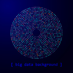 Poster - Abstract  digital ONE and ZERO in circle over dark background. Big data or internet concept.