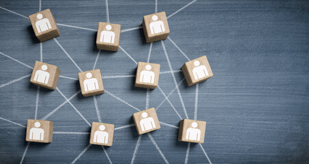 Wall Mural - business network and teamwork, concept