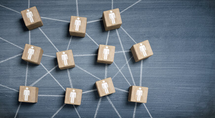 Wall Mural - business network and teamwork, concept