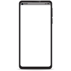 Wall Mural - Mobile smartphone frameless with status bar on blank screen realistic icon for mockup ui design. Smartphone with ui status bar for mock up design.