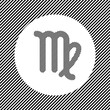 © Alexey - A large zodiac virgo symbol in the center as a hatch of black lines on a white circle. Interlaced effect. Seamless pattern with striped black and white diagonal slanted lines