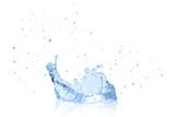 Fototapeta Łazienka - Blue water splash isolated white background in photo have clipping path.