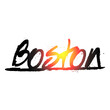 Colorful boston graffiti text vector