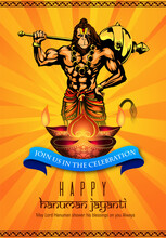 Illustration Of Lord Hanuman On Abstract Background For Hanuman Jayanti Festival Of India And Happy Dussehra Celebration Background 