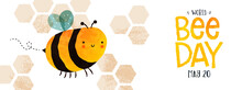 World Bee Day Cute Bumblebee Cartoon Banner