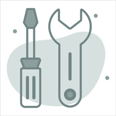 Wall Mural - repairing tools icon with background modern illustration