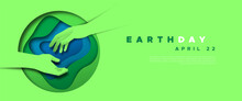 Earth Day Paper Cut Hand Help Web Template