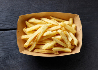 Canvas Print - french fries in cardboard container