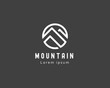 mountain logo line circle mountain illustration vector