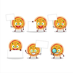 Sticker - Greek pizza cartoon character bring information board