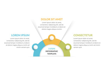 Wall Mural - Infographic Template with 3 Steps