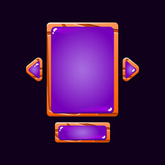 Wall Mural - set of glossy wooden game ui board pop up for gui asset elements vector illustration
