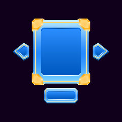 Wall Mural - set of futuristic golden diamond game ui board pop up for gui asset elements vector illustration