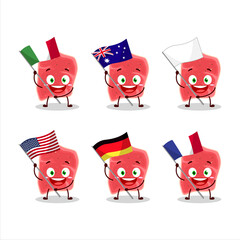 Canvas Print - Sirloin cartoon character bring the flags of various countries