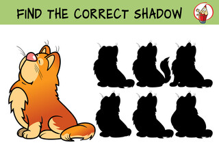 Wall Mural - Cat. Find the correct shadow